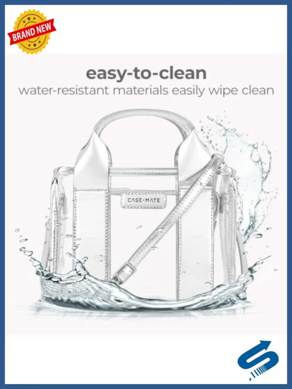 Jelly Stadium Bag - Clear Tote with Crossbody Strap - Water-Resistant Handbag